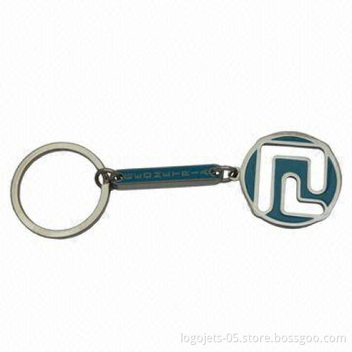 Zinc Alloy Metal Keychain with Soft Enamel Colors Filled on Both Sides
